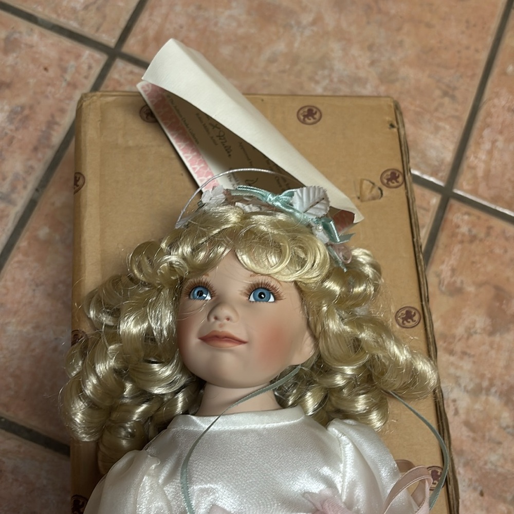 Charming Blonde Doll with Pink and White Dress - Picture 3 of 7
